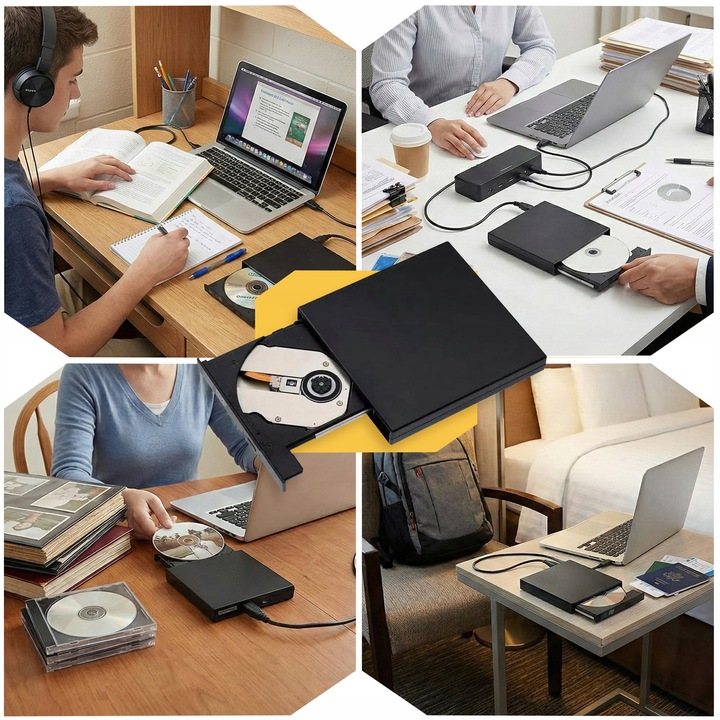 NAPĘD ZEWNĘTRZNY CD-R DVD USB Nagrywarka Do Laptopa PC Odtwarzacz Przenośny Typ napędu zewnętrzna